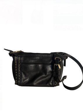 orYANY Studded Leather Crossbody Bag Dark Brown Adjustable Straps Pockets